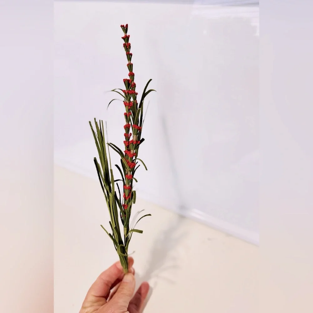 Elegant Red Berries & Green Artificial Floral Spray